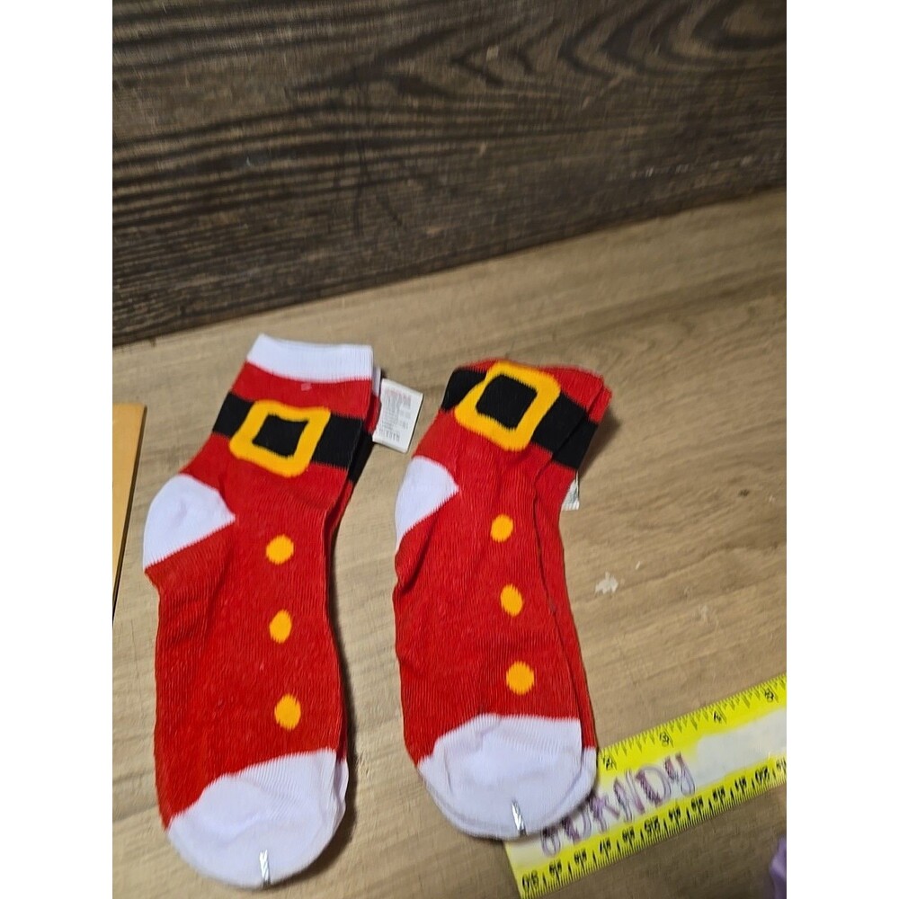 Christmas Holiday Red & BLACK Socks KIDS 7-8.5